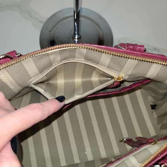Brahmin Vintage Vivian Prissy Raspberry Set With Wallet EUC made in Italy